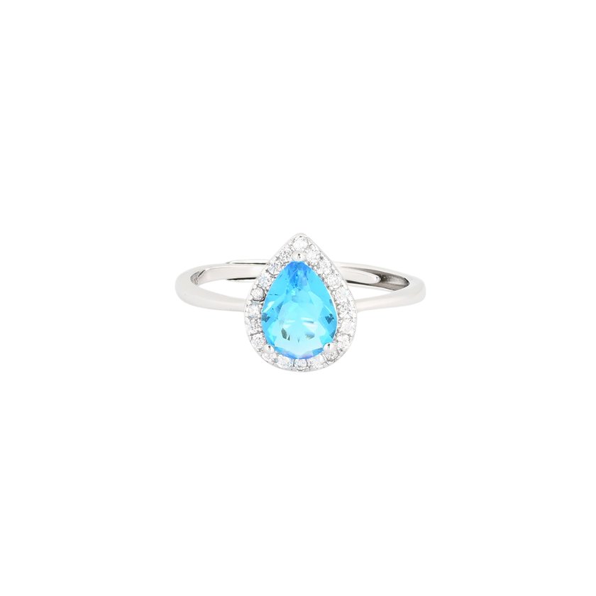 S925 adjustable ring oval blue GB