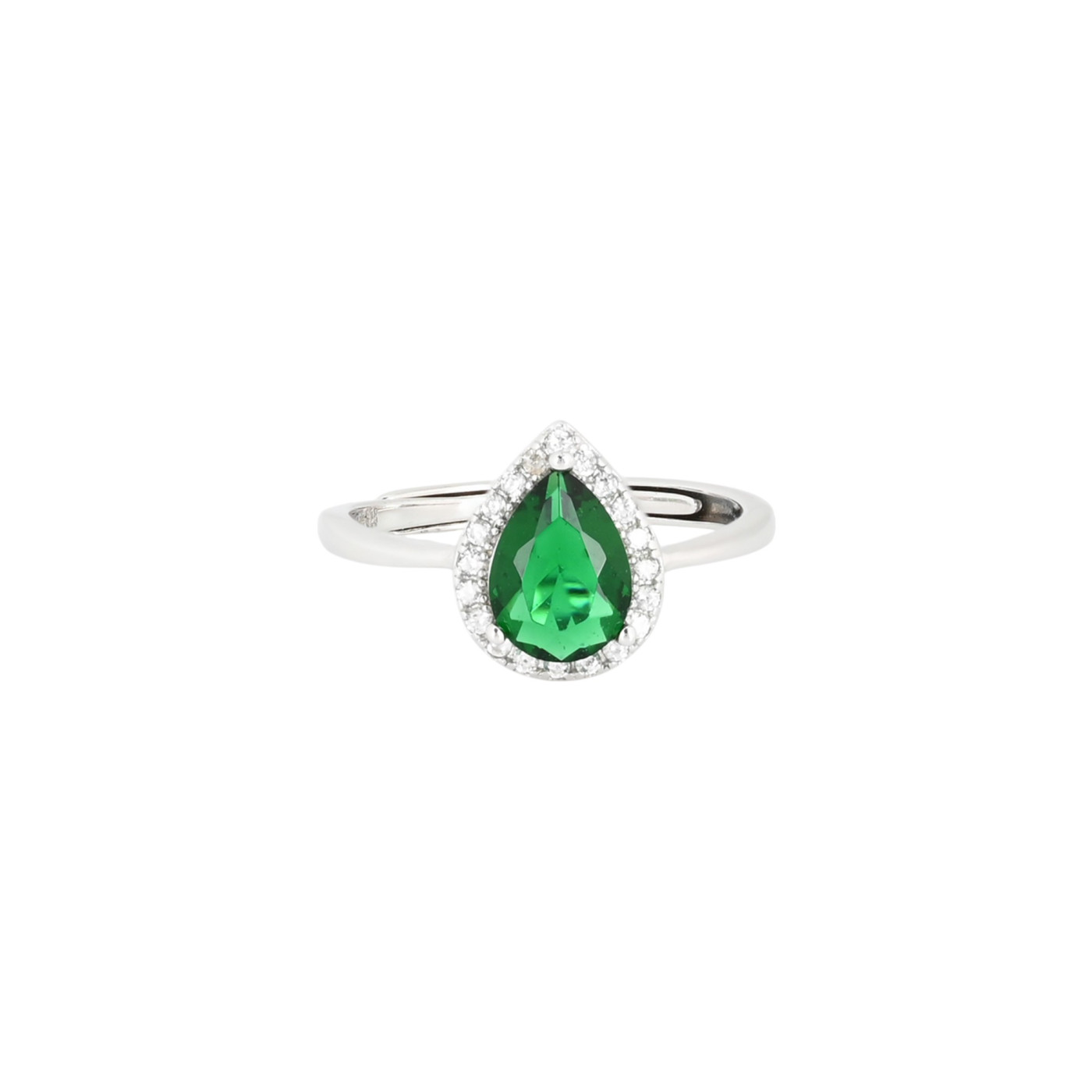 Anello regolabile S925 ovale verdi GB
