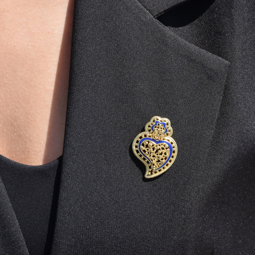 Broche Encantos Portugal mini bleu