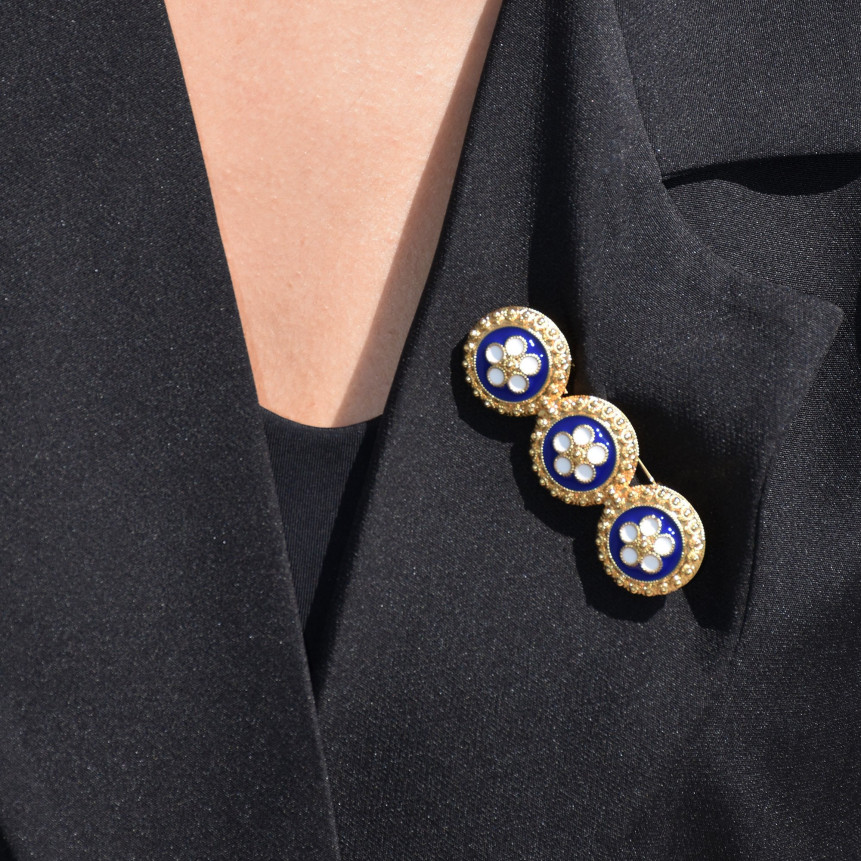 Broche Encantos Portugal avec trois fleurs