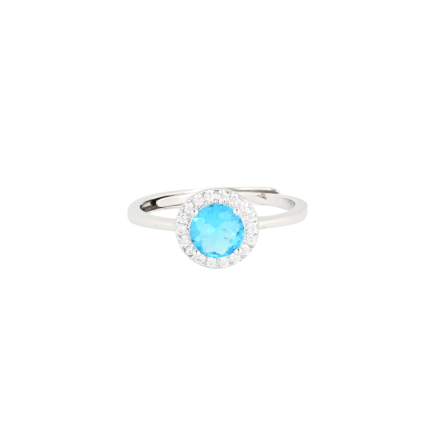 Anello regolabile S925 rotondo blu GB