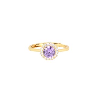 S925 adjustable ring round lilac GB