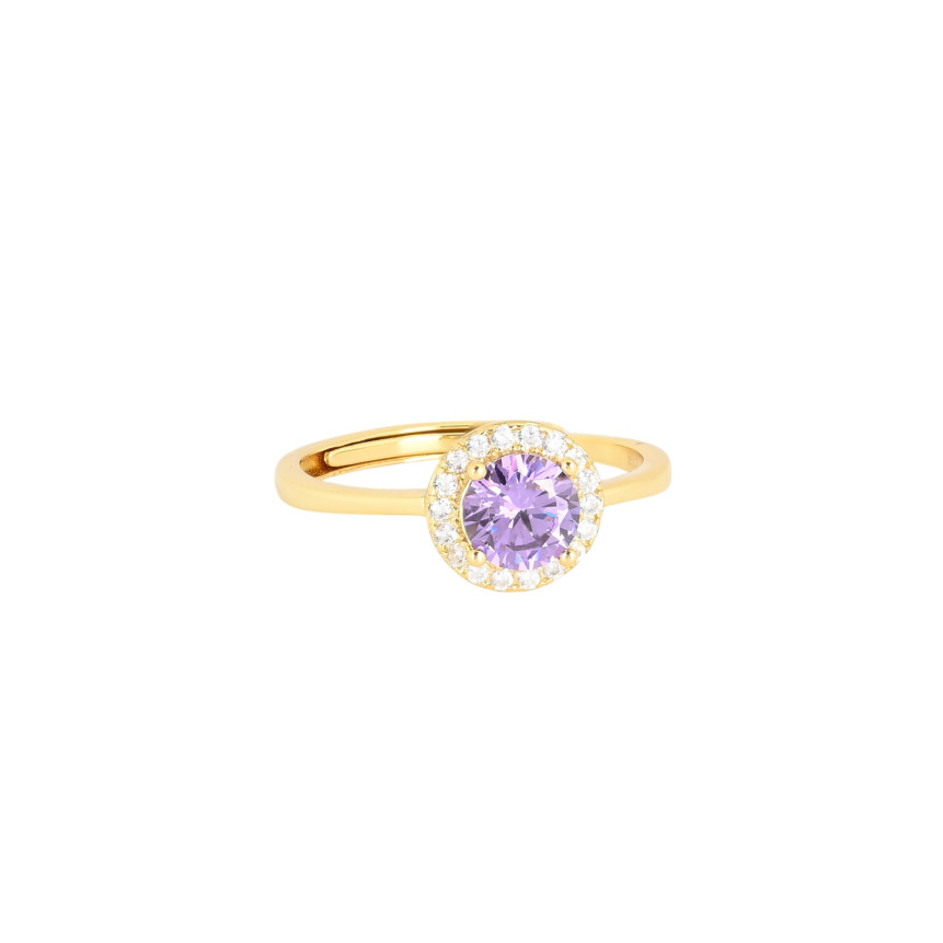 Anello regolabile S925 rotondo lilla GB