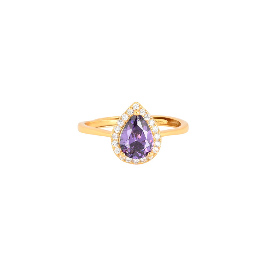 S925 adjustable ring oval lilac GB