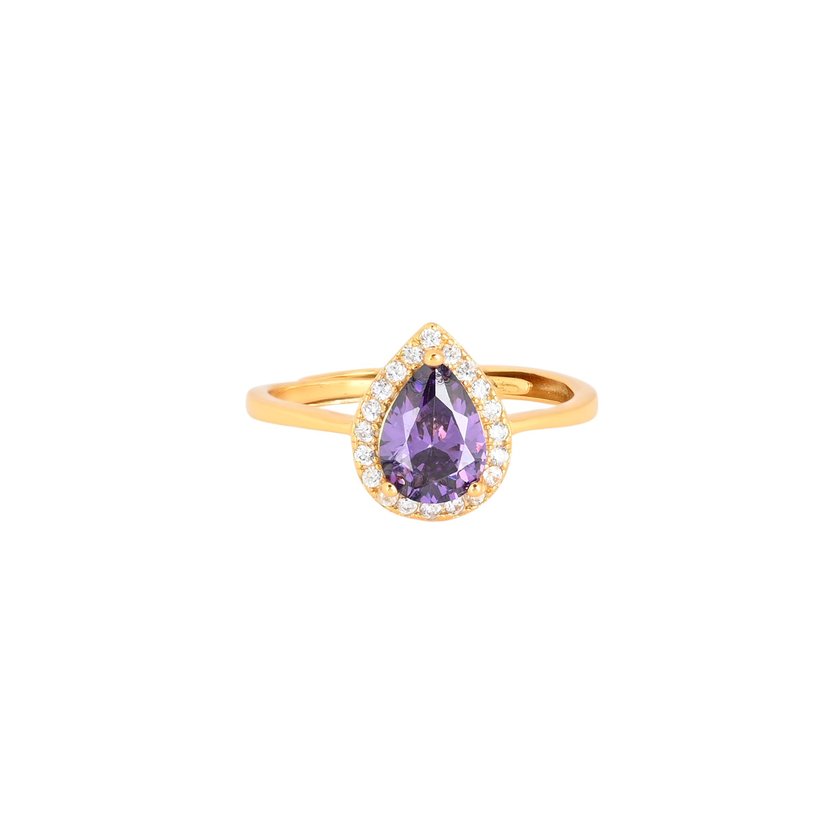 S925 adjustable ring oval lilac GB