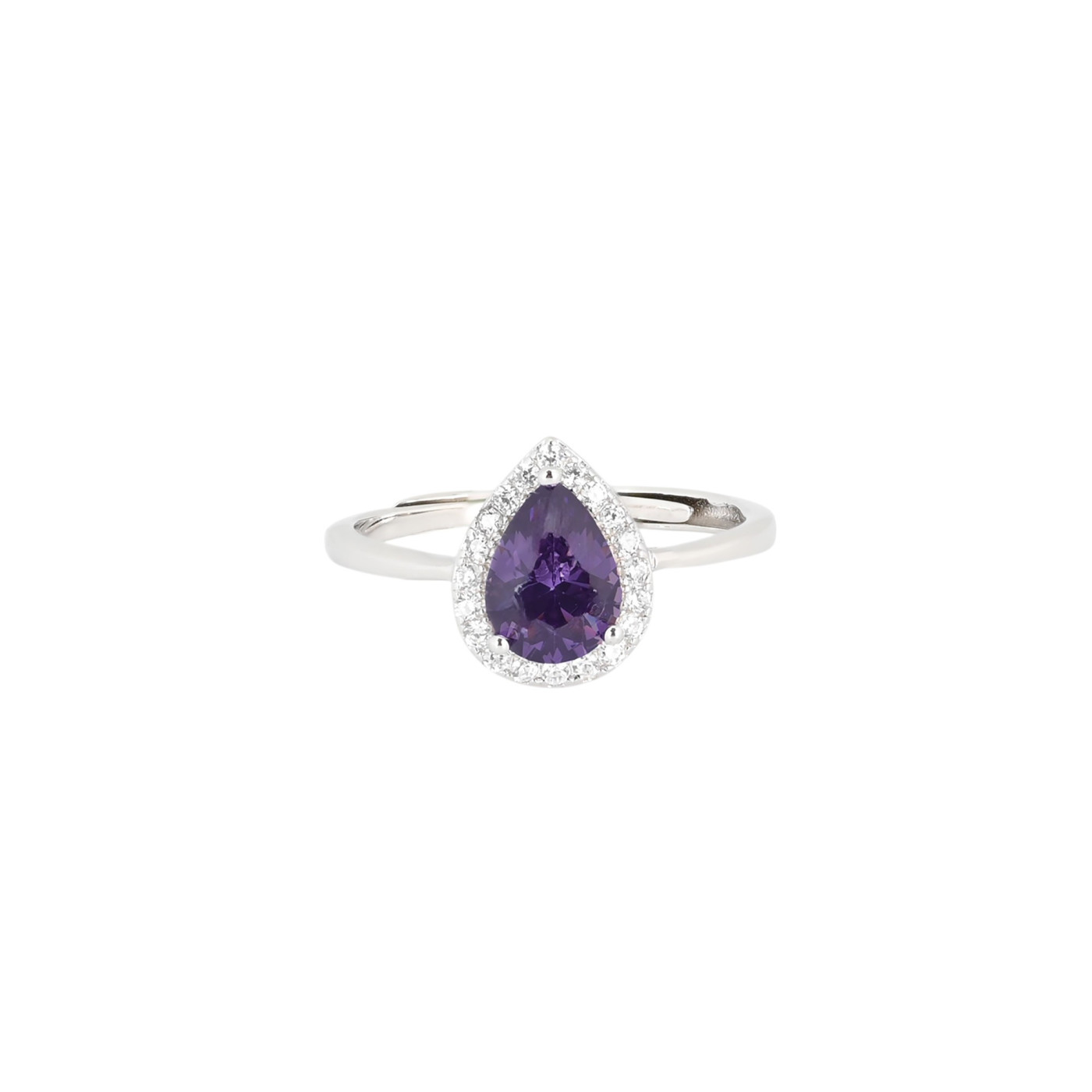 Anello regolabile S925 ovale lilla GB