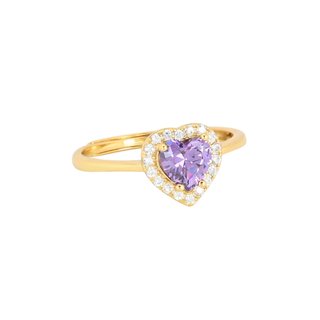 S925 adjustable ring heart lilac GB