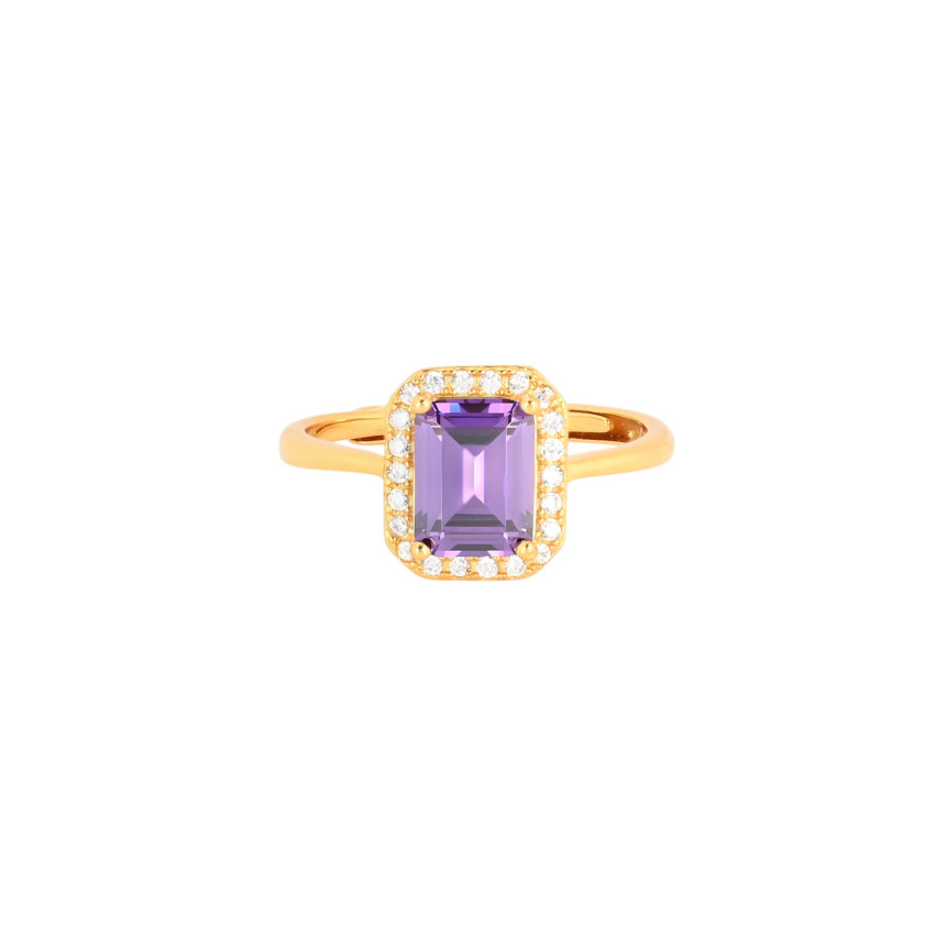 S925 adjustable ring rectangular lilac GB