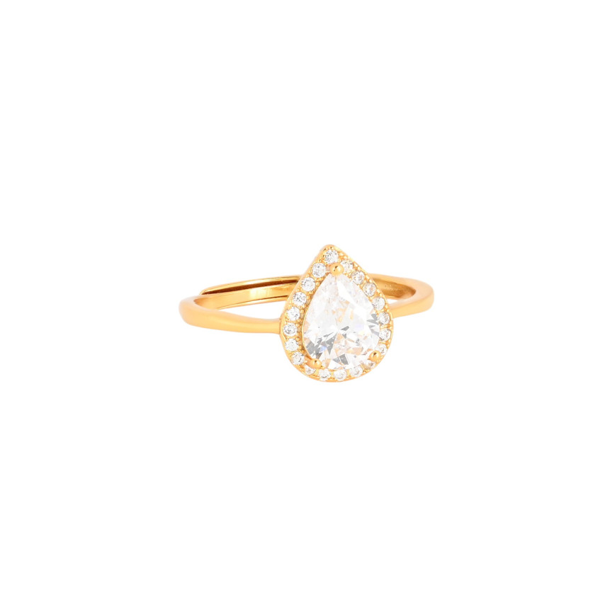S925 adjustable ring oval transparent GB