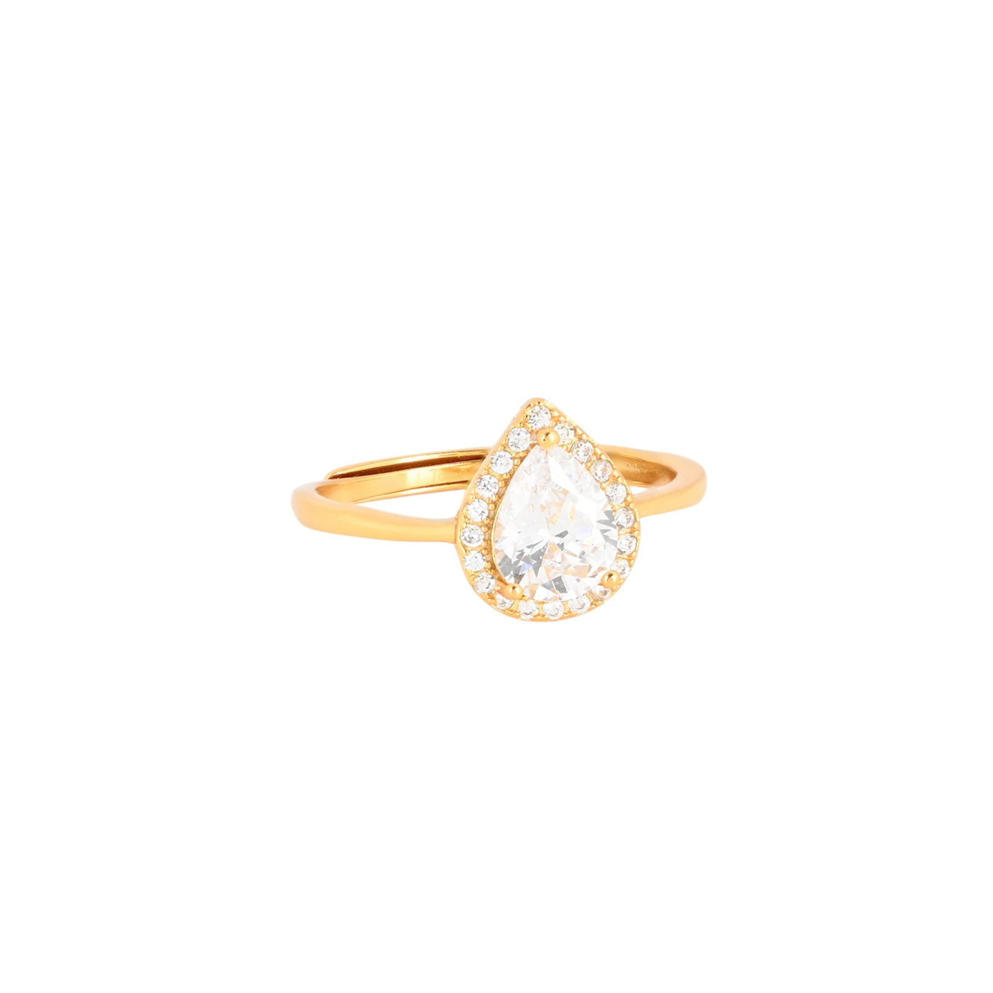 Anello regolabile S925 ovale trasparente GB