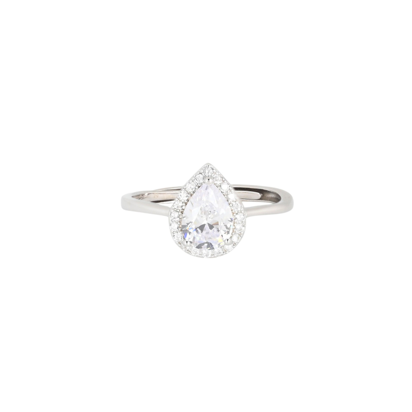 Anello regolabile S925 ovale trasparente GB