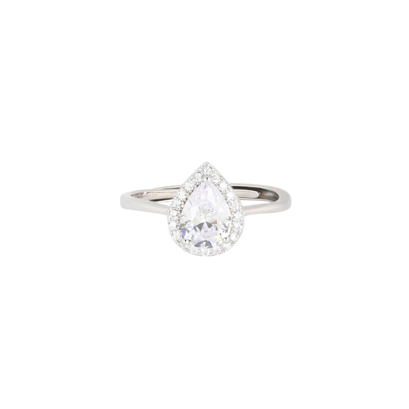 S925 adjustable ring oval transparent GB