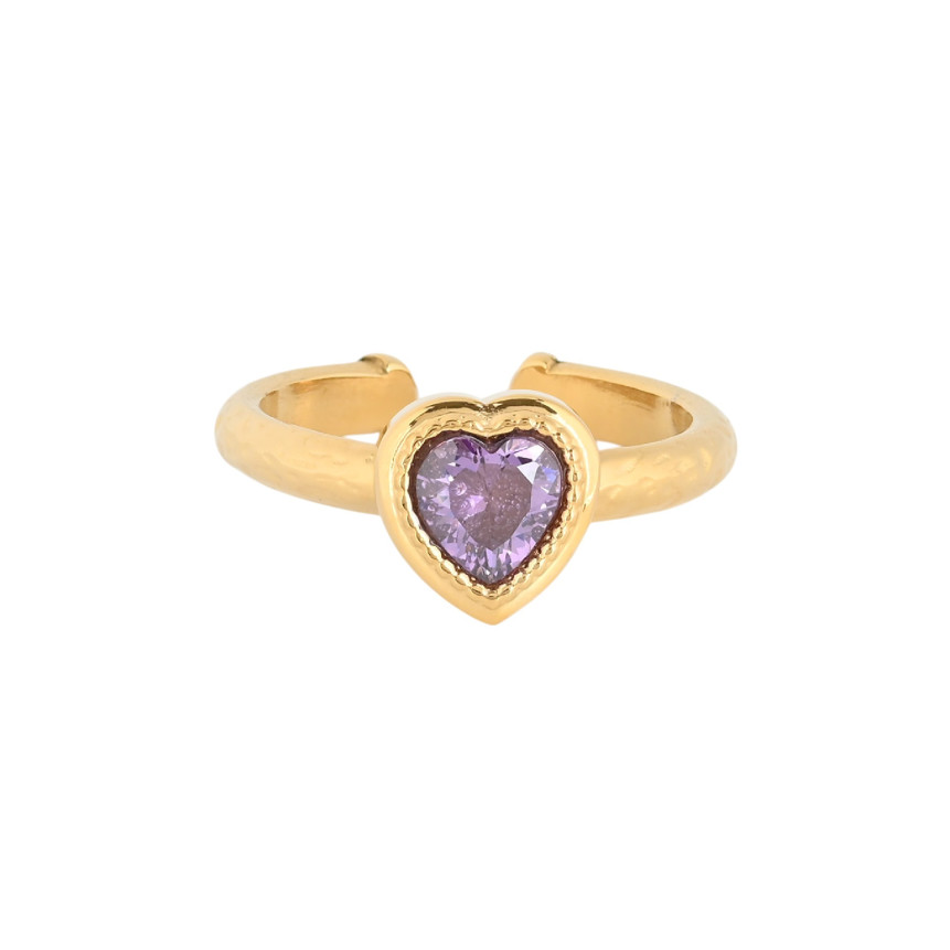 Anello regolabile acciaio sottile cuore GB