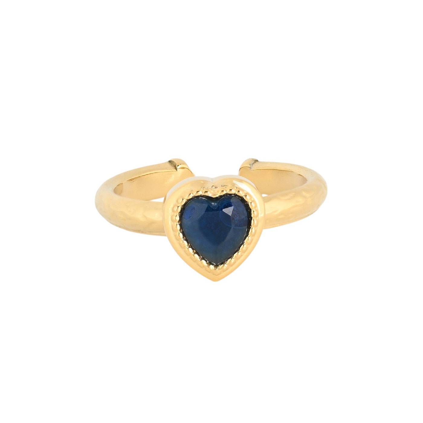 Anello regolabile acciaio sottile cuore GB
