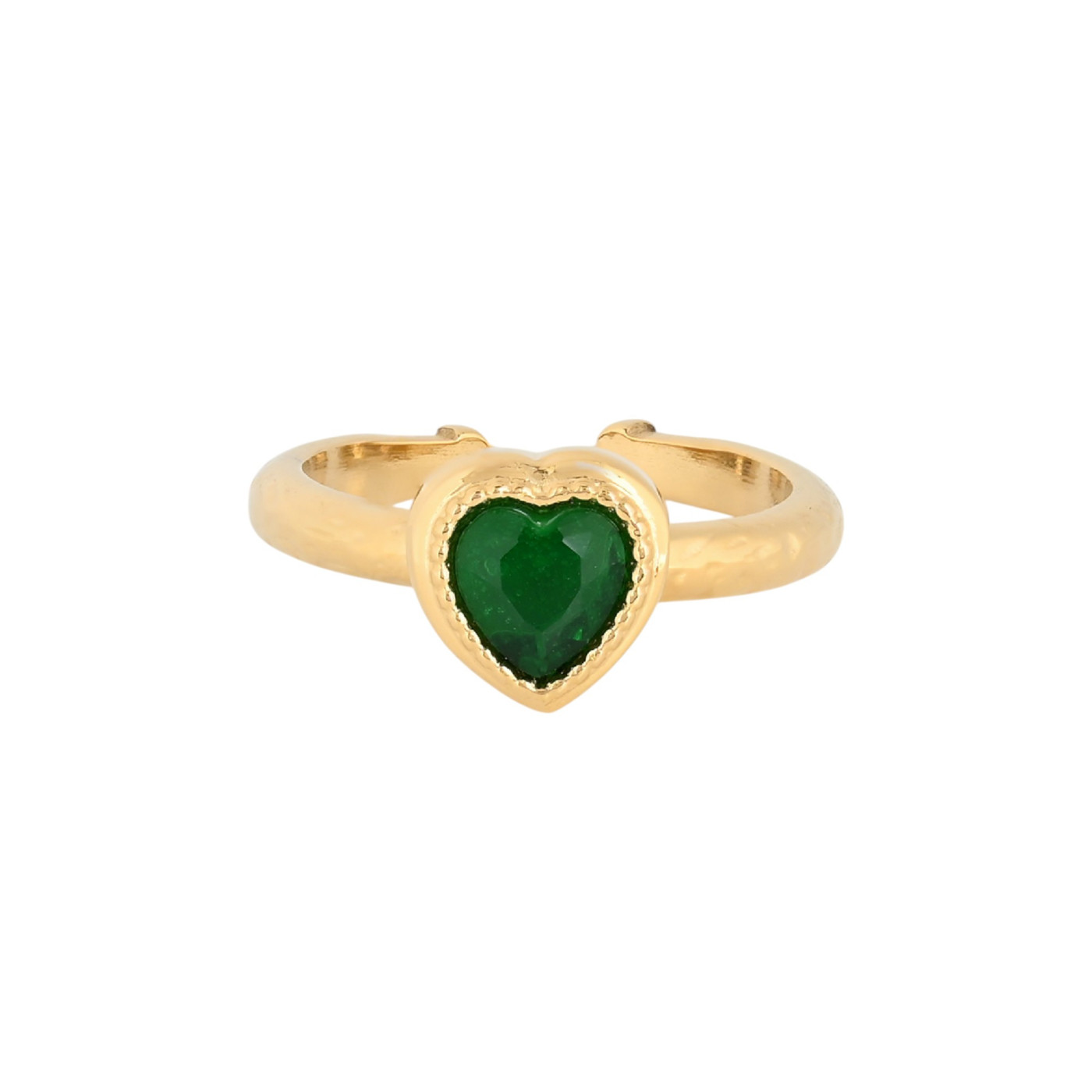 Anello regolabile acciaio sottile cuore GB