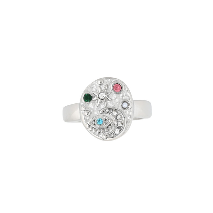 Anello in acciaio stellare con struttura GB