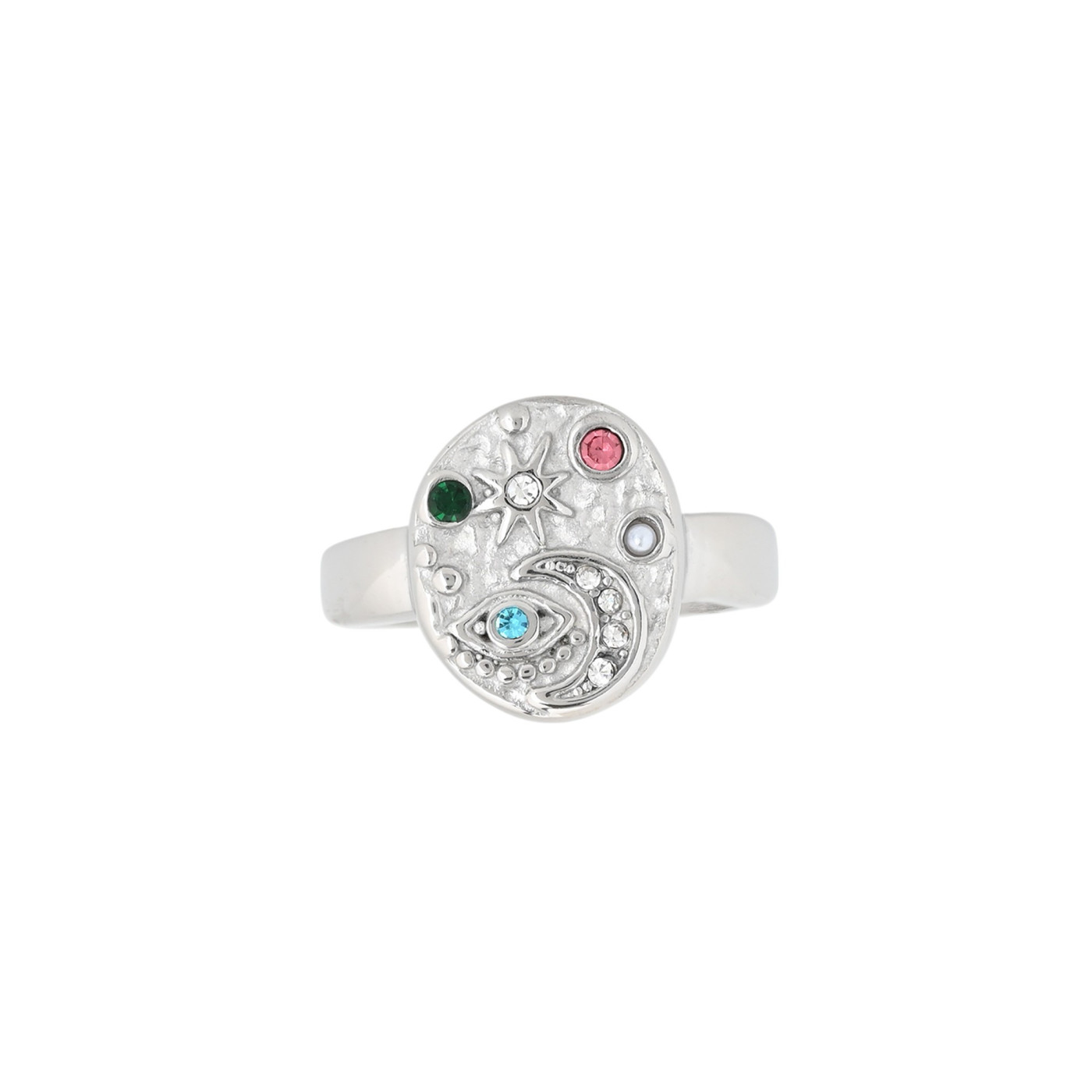 Anello in acciaio stellare con struttura GB