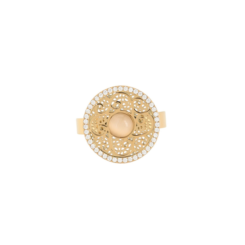 Bague acier texture pierre GB