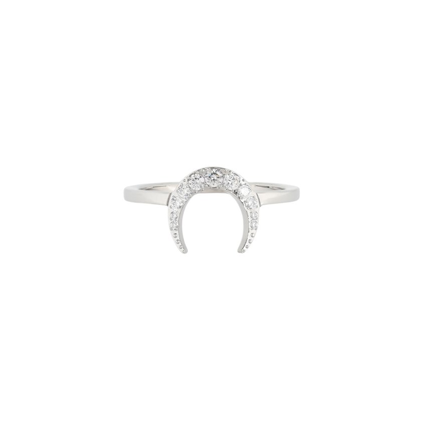 Delicate ring with moon and zirconias