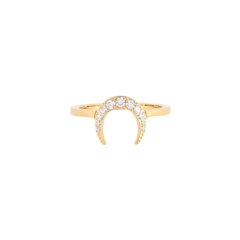Delicate ring with moon and zirconias