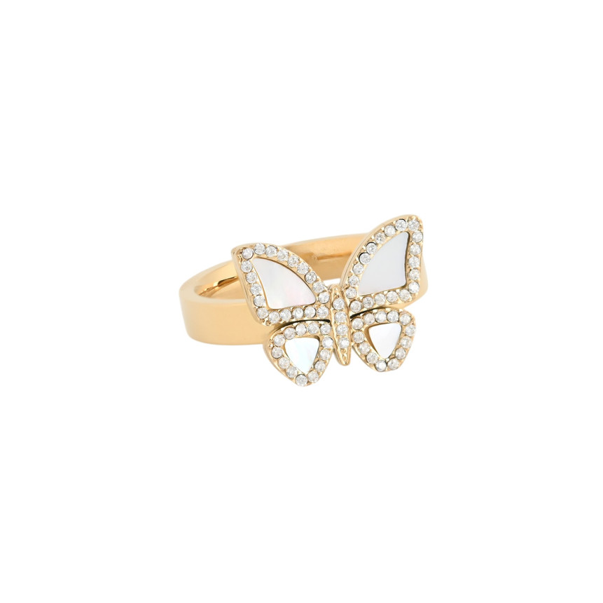 Anillo en acero mariposa nácar GB