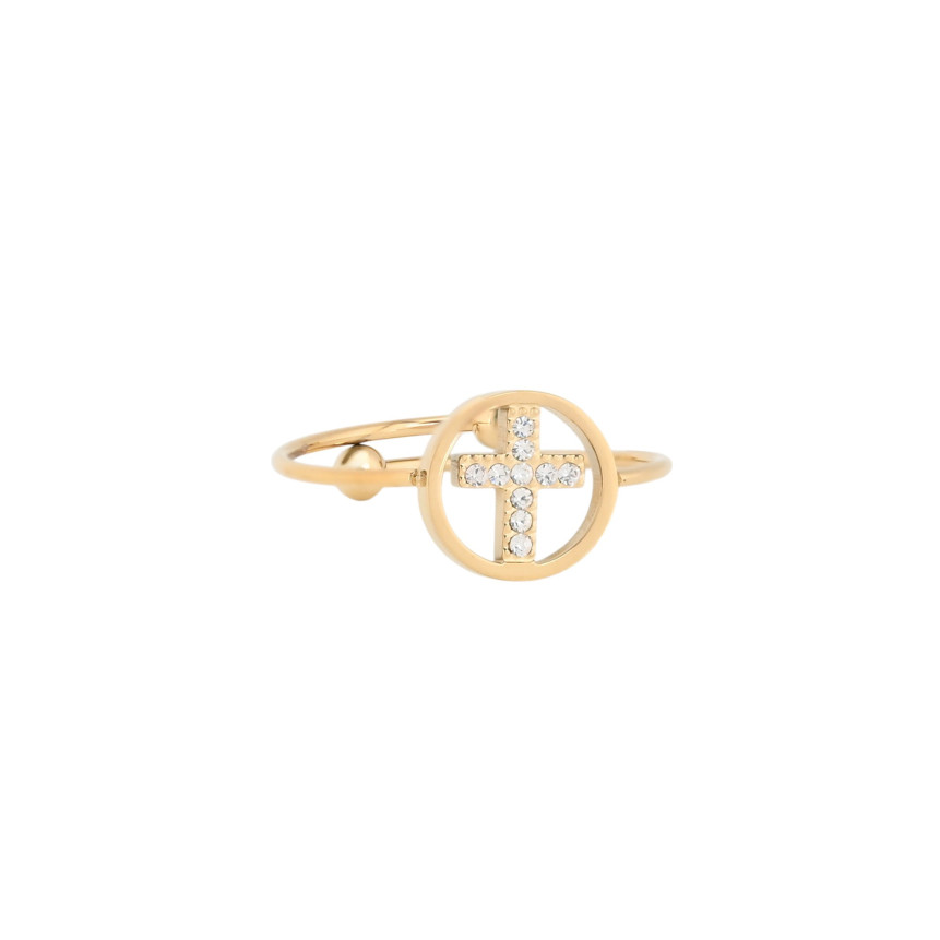Anillo ajustable acero cruz GB