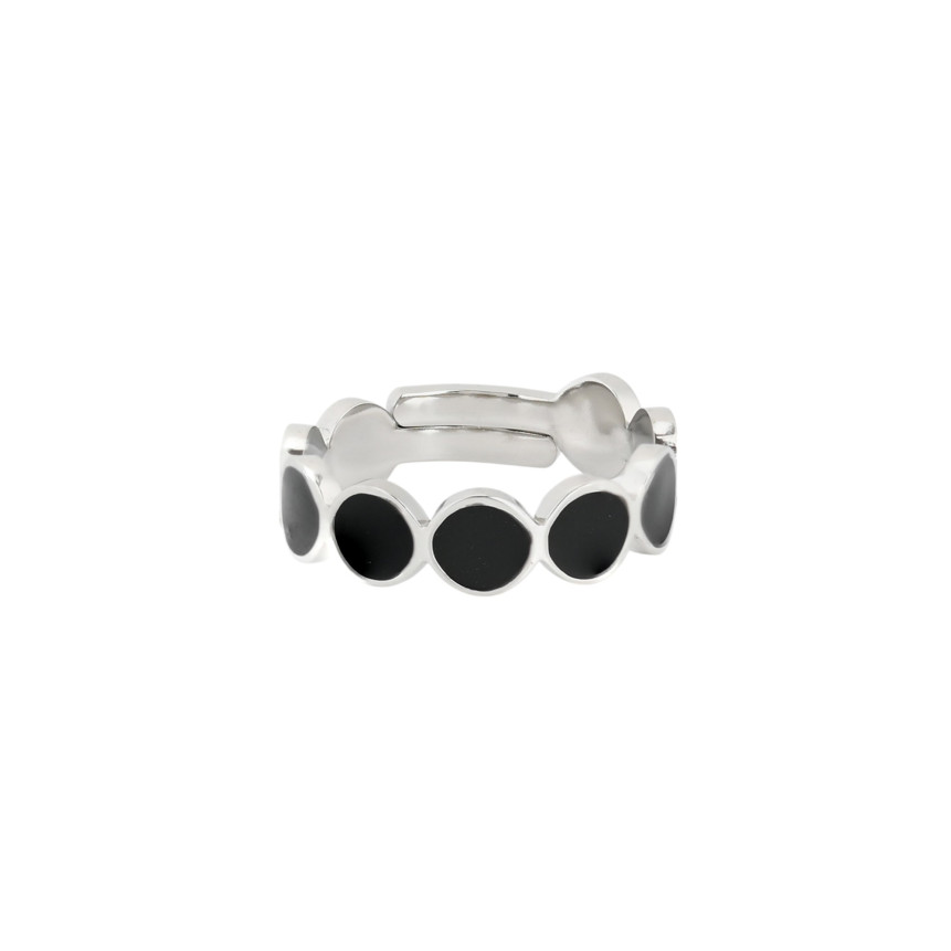Anillo ajustable acero redondo negro GB