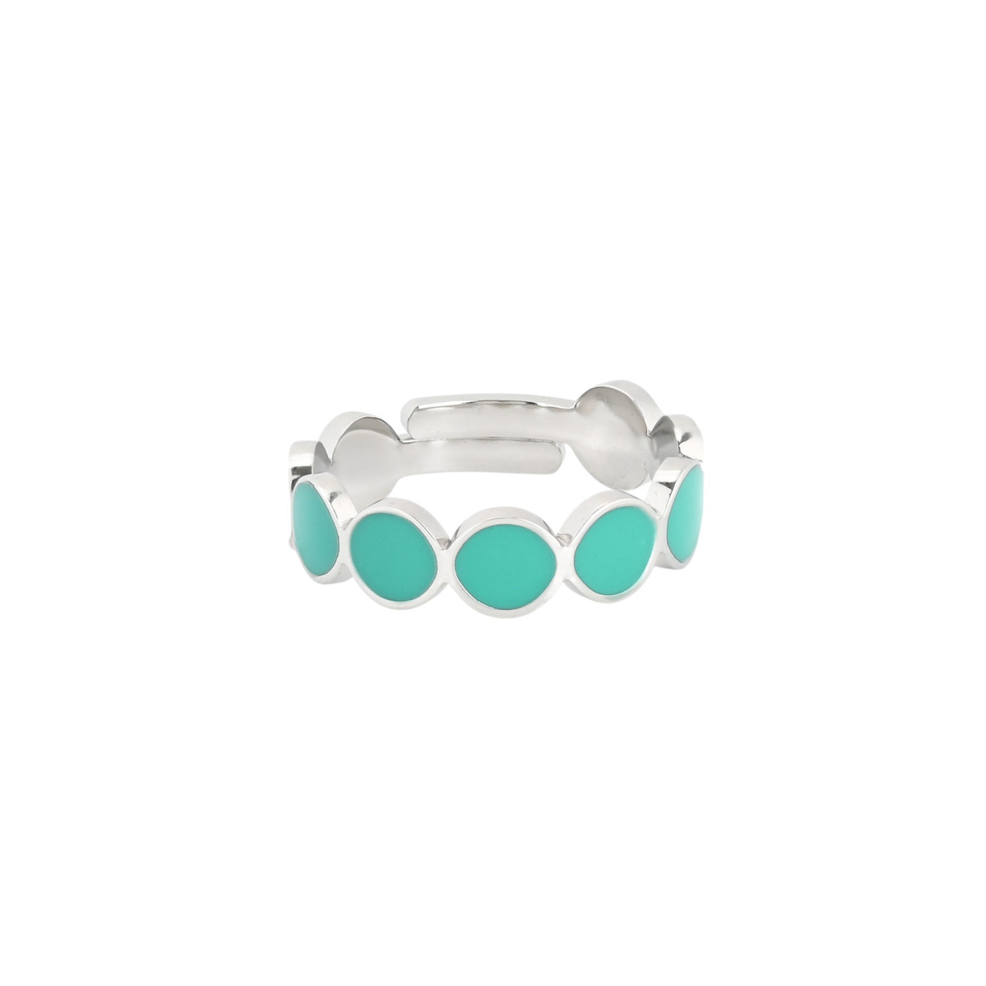 Anillo ajustable acero redondo verde GB