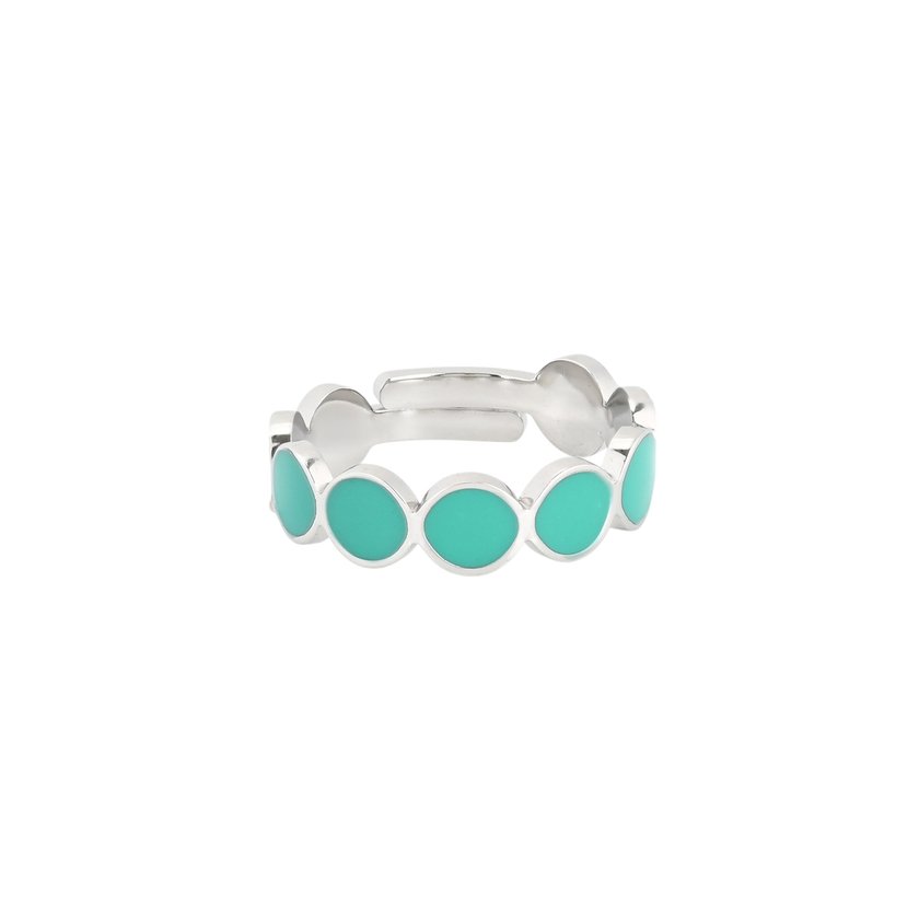 Adjustable ring steel round green GB