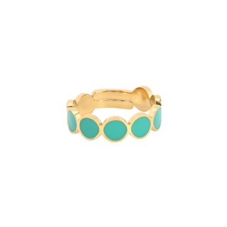 Adjustable ring steel round green GB