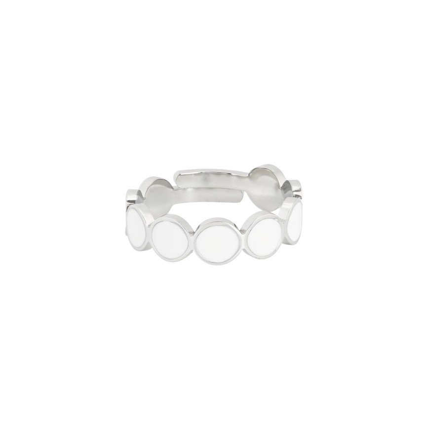 Anillo ajustable acero redondo blanco GB