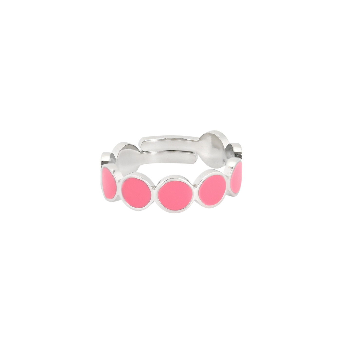 Anillo ajustable acero redondo rosa GB
