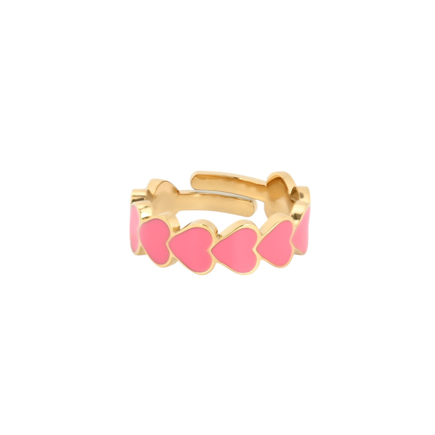 Anillo ajustable acero corazónes GB