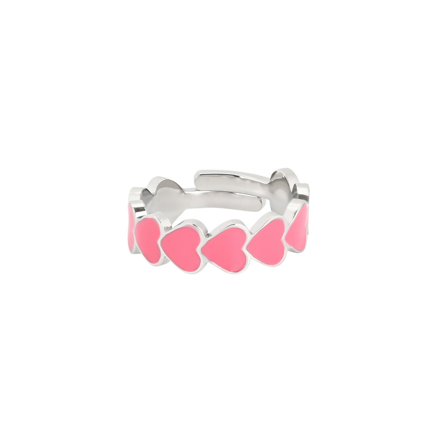 Anillo ajustable acero corazónes GB