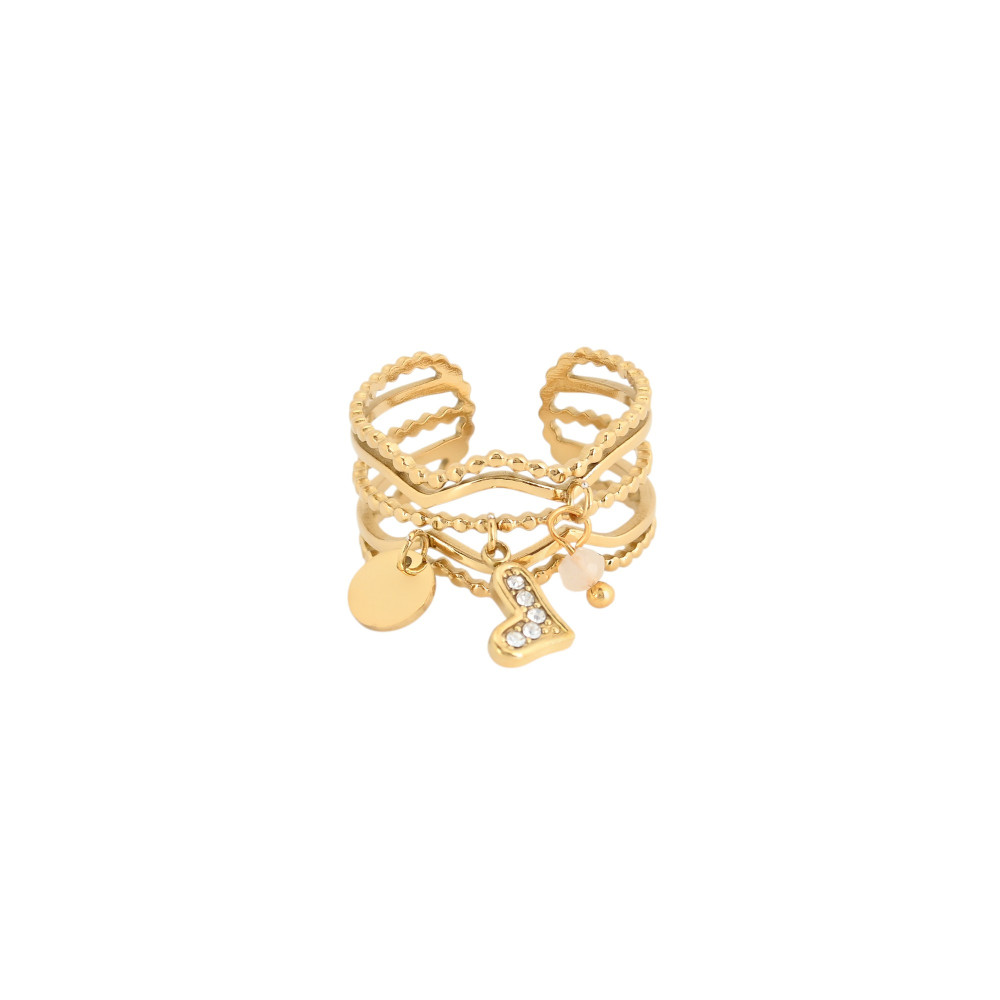 Anello Glamour regolabile con pendente