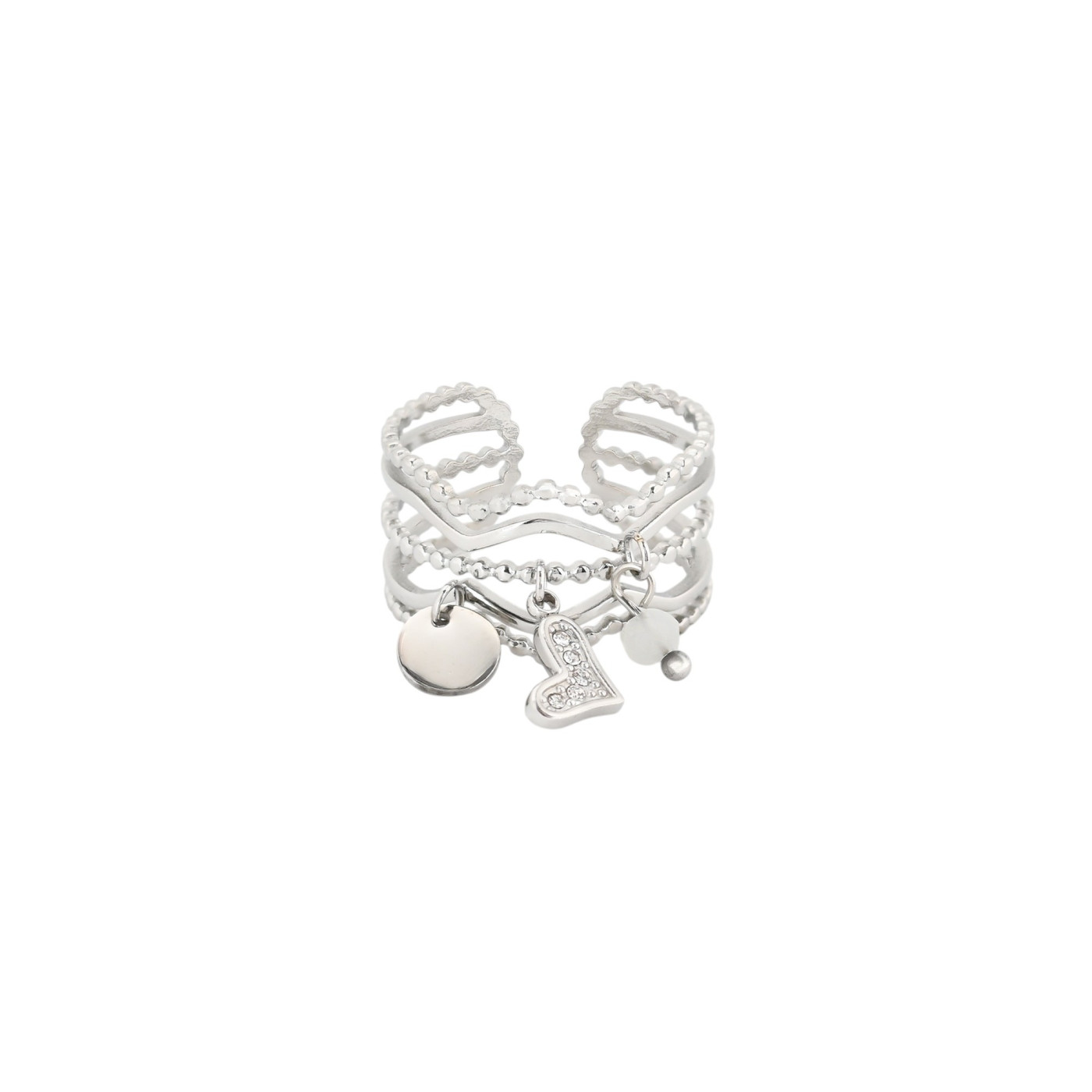 Anillo Glamour ajustable con colgante