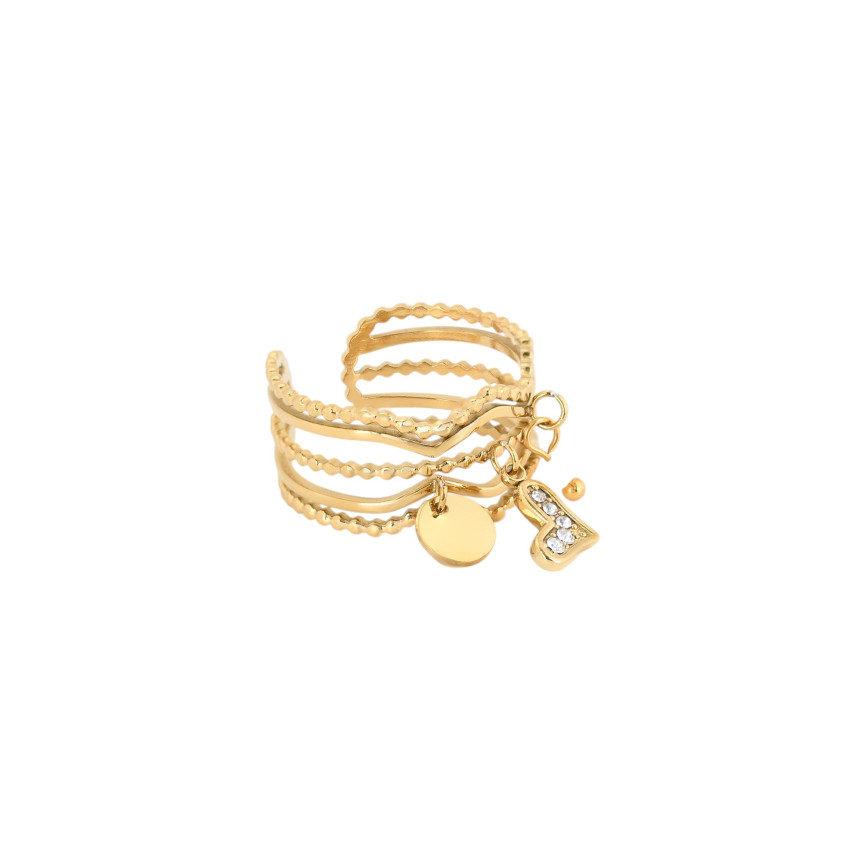Anillo Glamour ajustable con colgante