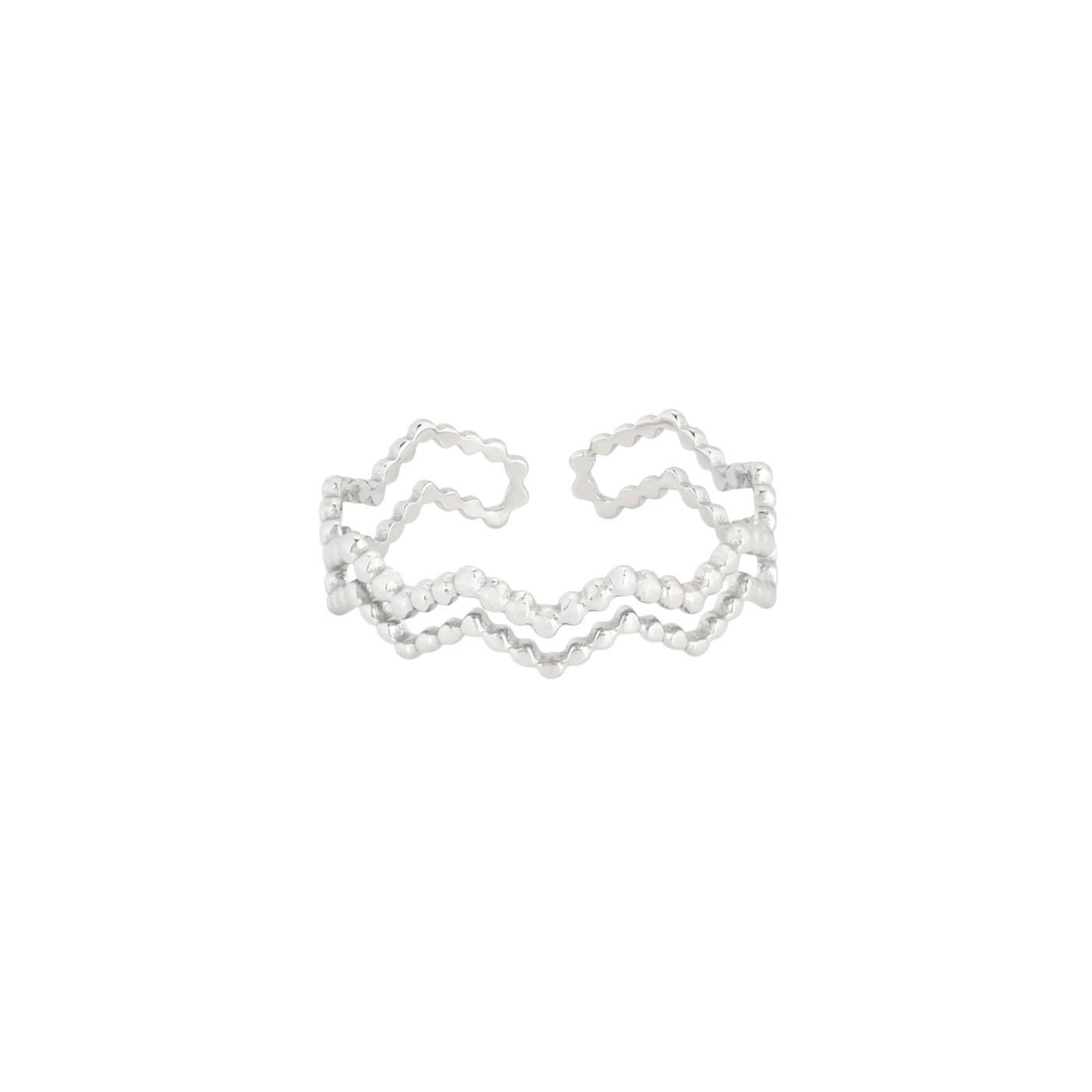 Anillo ajustable acero zig zag GB