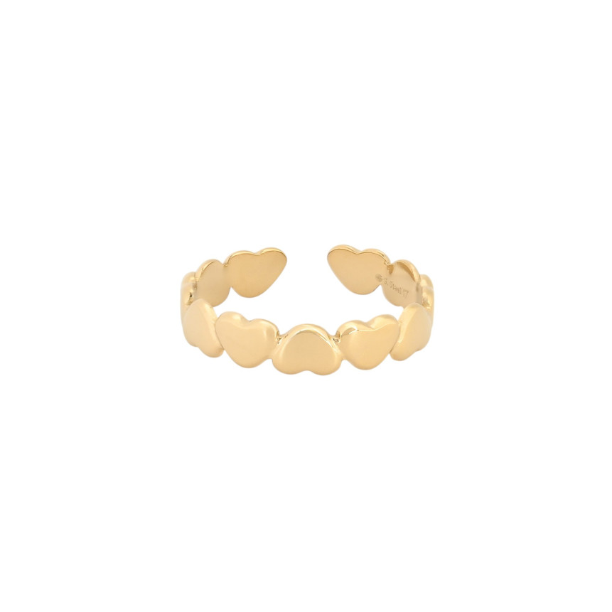 Anillo ajustable acero con múltiple corazones GB