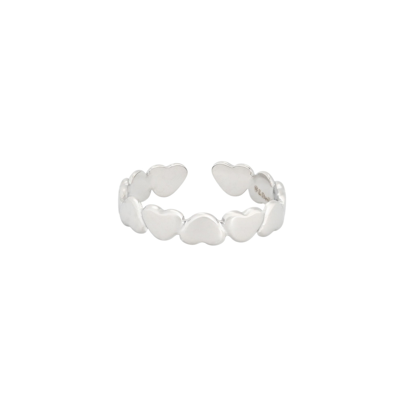 Anillo ajustable acero con múltiple corazones GB