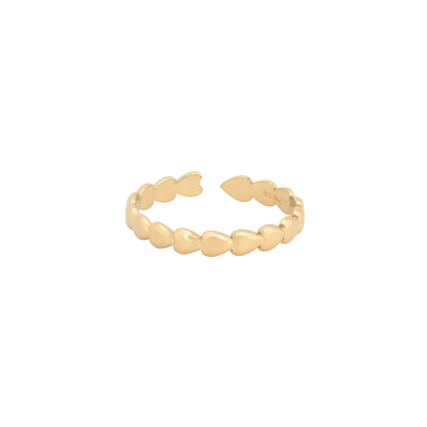 Anillo ajustable acero corazones GB