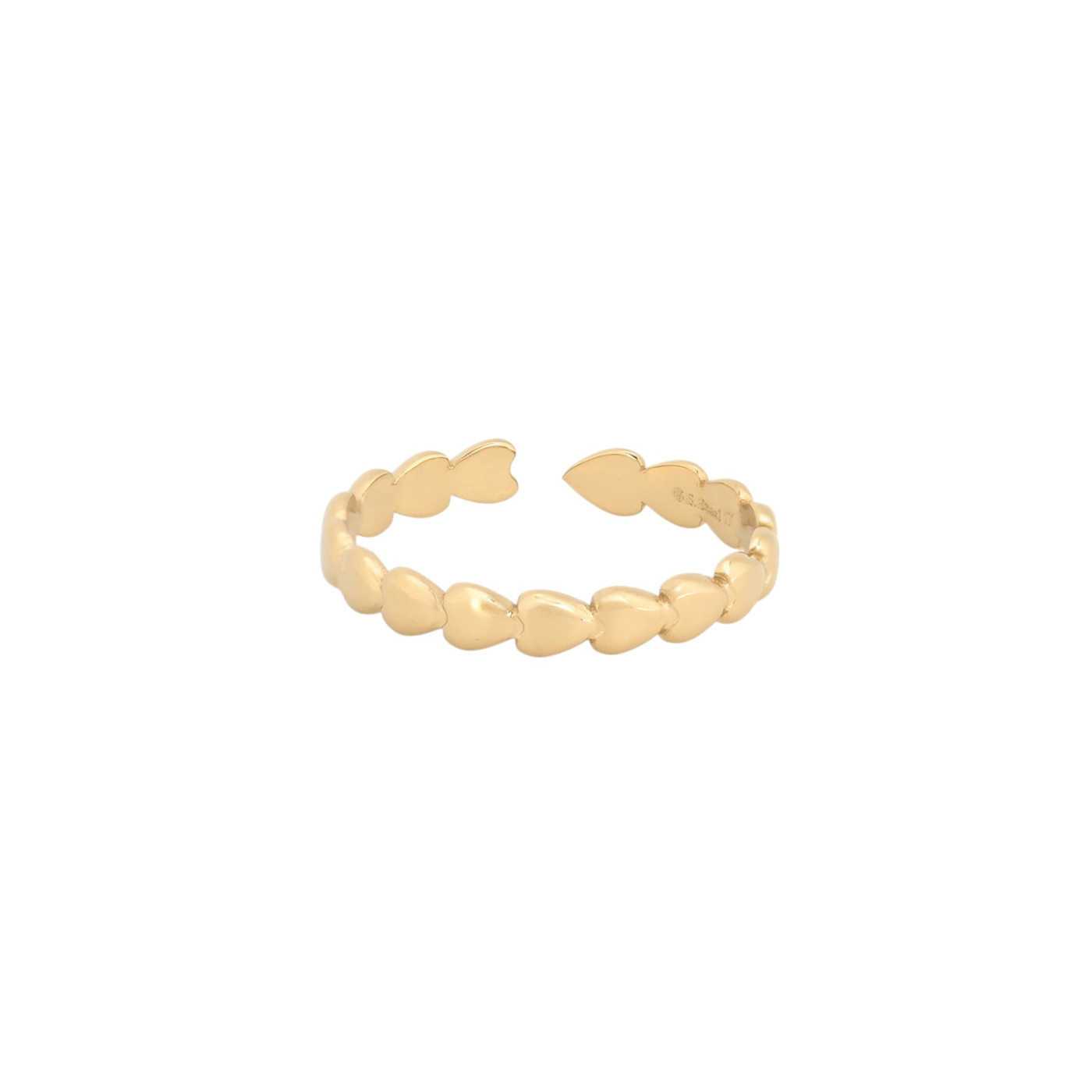 Adjustable ring steel hearts GB