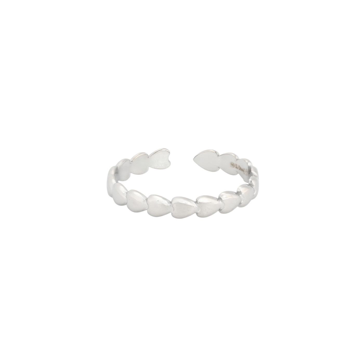 Anillo ajustable acero corazones GB