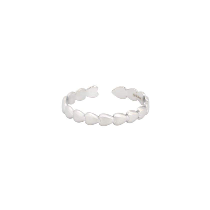 Adjustable ring steel hearts GB