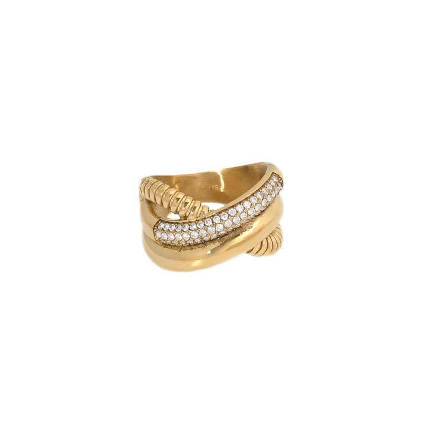 Anello Glamour con zirconi