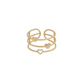 Delicate adjustable ring hearts
