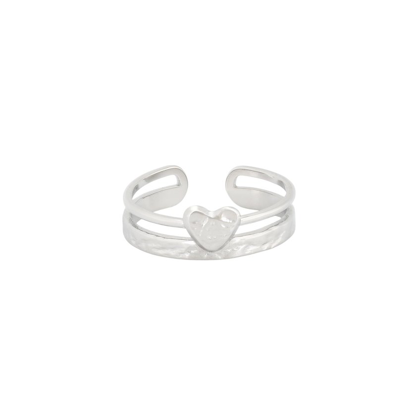 Anillo ajustable textura corazón GB