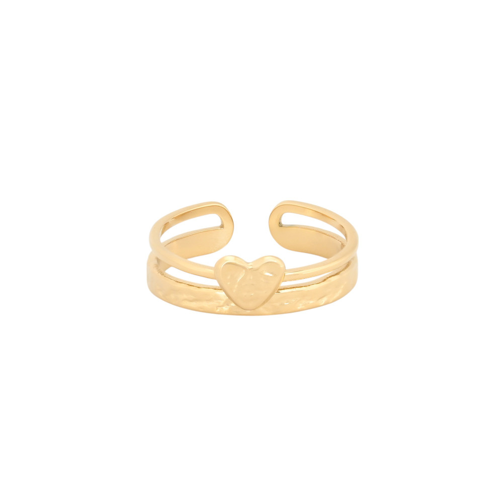 Anillo ajustable textura corazón GB