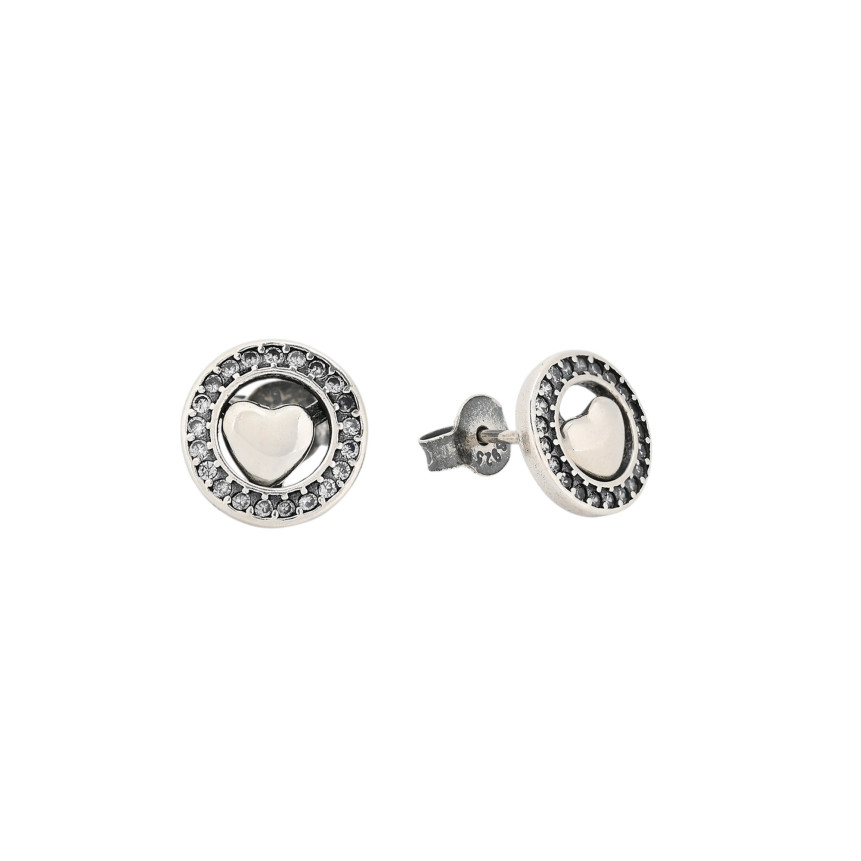 Luxury spike earring with round shape and heart