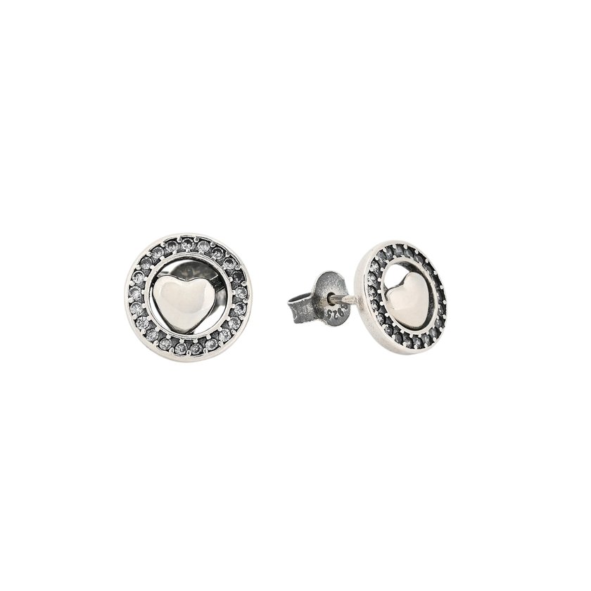 Luxury spike earring with round shape and heart